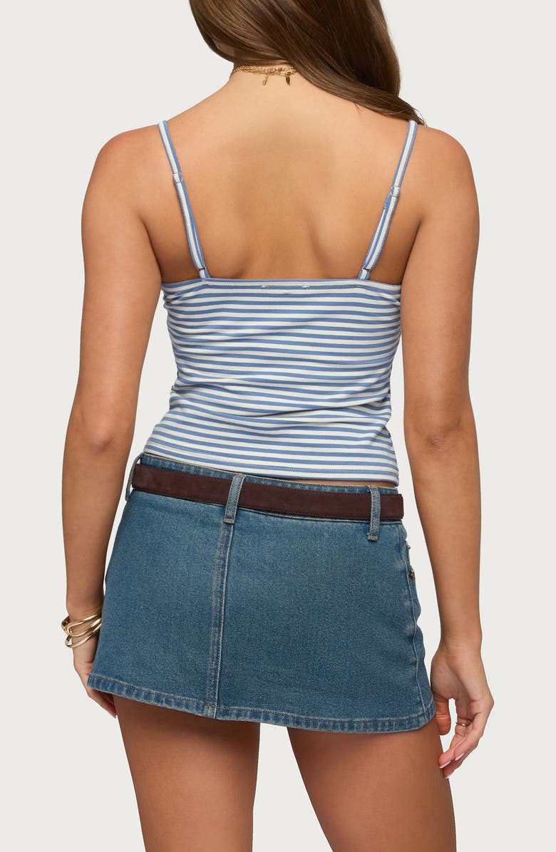 EDIKTED Emilea Stripe Stretch Cotton Camisole, Alternate, color, Blue-And-White