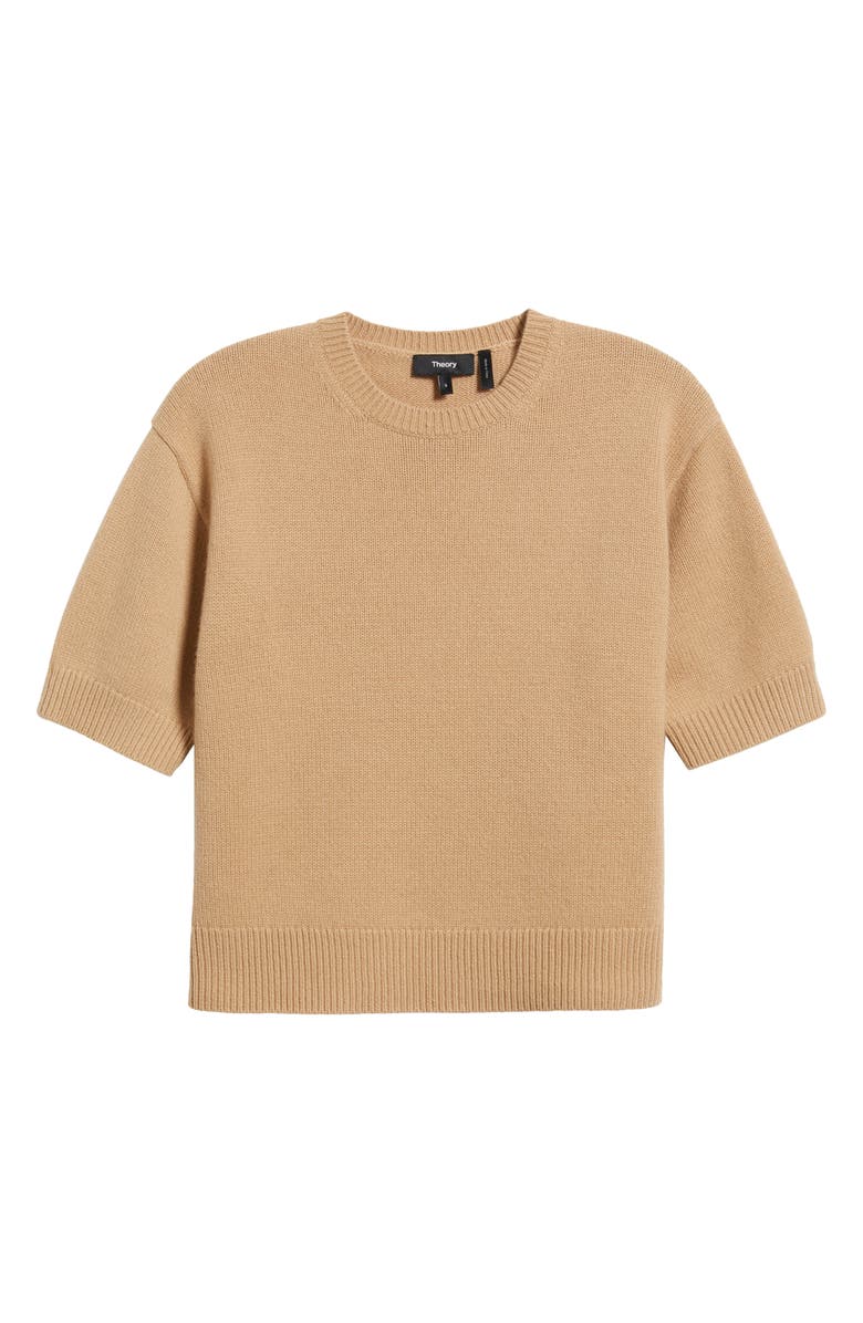 Theory Short Sleeve Cashmere Sweater, Alternate, color, New Camel