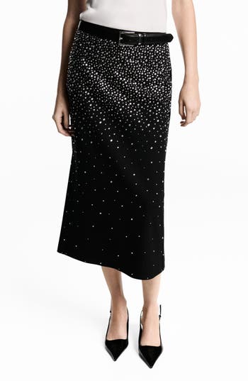 Mango Jess Rhinestone Embellished Midi Skirt