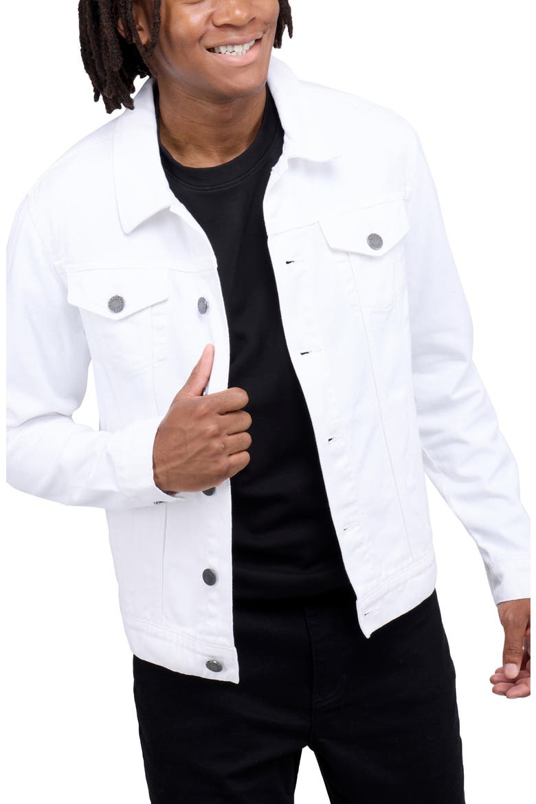 Slim Washed Denim Jacket, Alternate, color, WHITE
