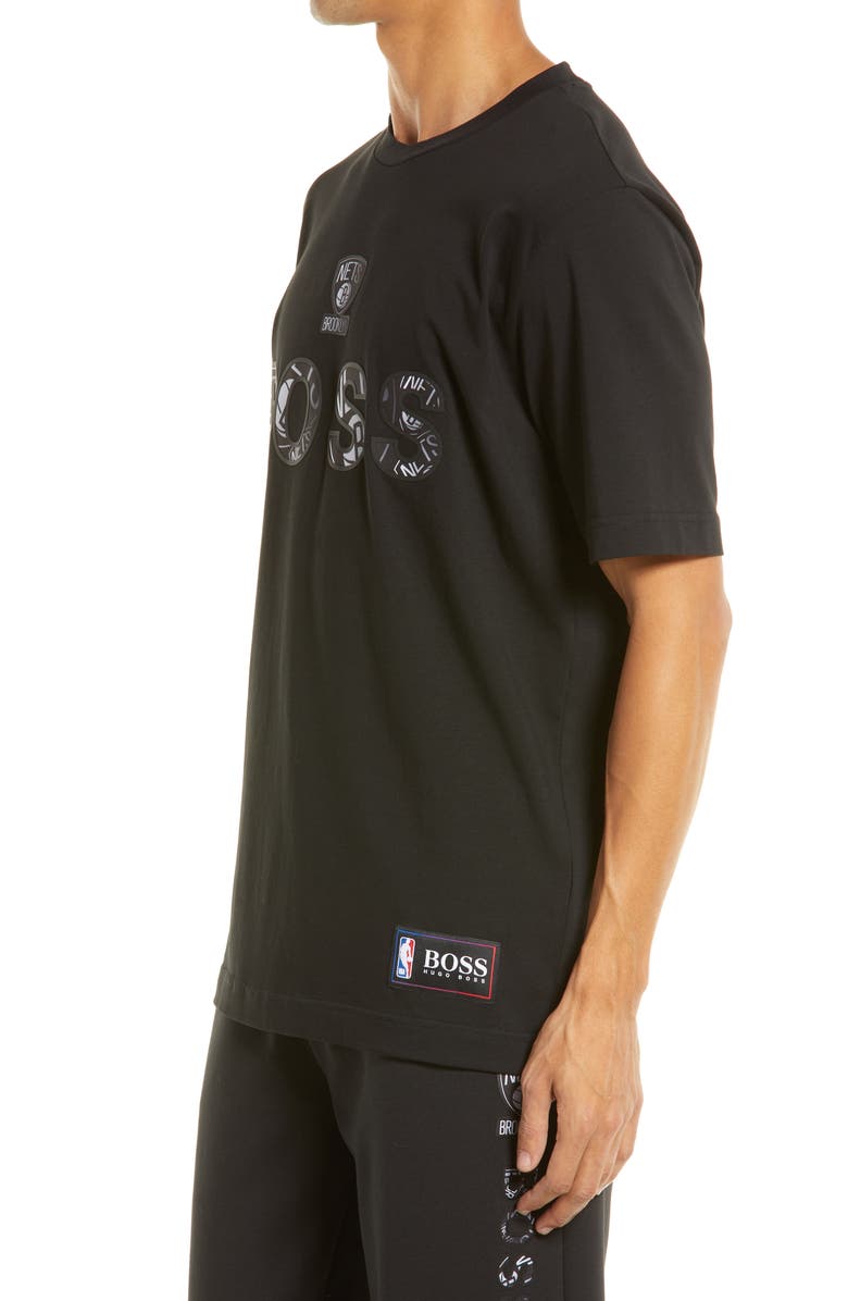 BOSS HUGO BOSS x NBA Tbasket Brooklyn Nets Logo Graphic Tee, Alternate, color, 