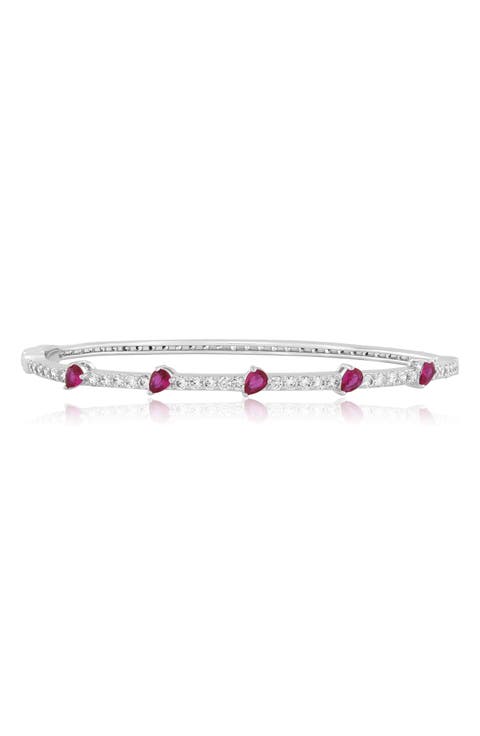 Pear and Round Cubic Zirconia Bangle