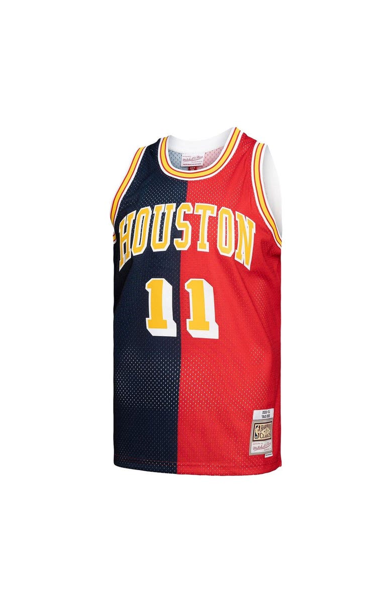 Mitchell & Ness Men's Mitchell & Ness Yao Ming Navy/Red Houston Rockets Hardwood Classics 2004/05 Split Swingman Jersey, Alternate, color, 
