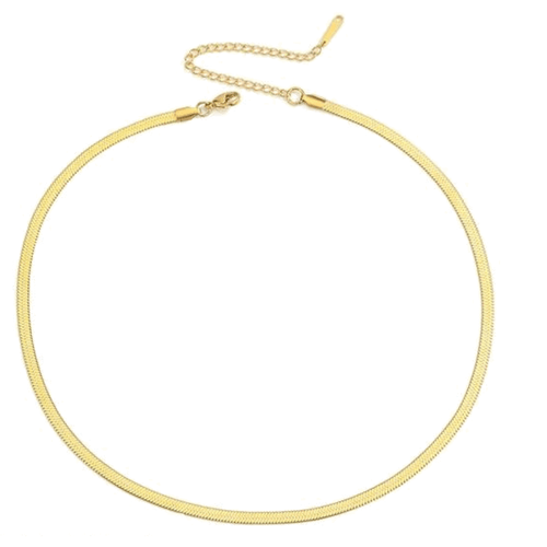 Hollywood Sensation Gold Snake Chain Necklace Sleek And Timeless Elegance In Gold