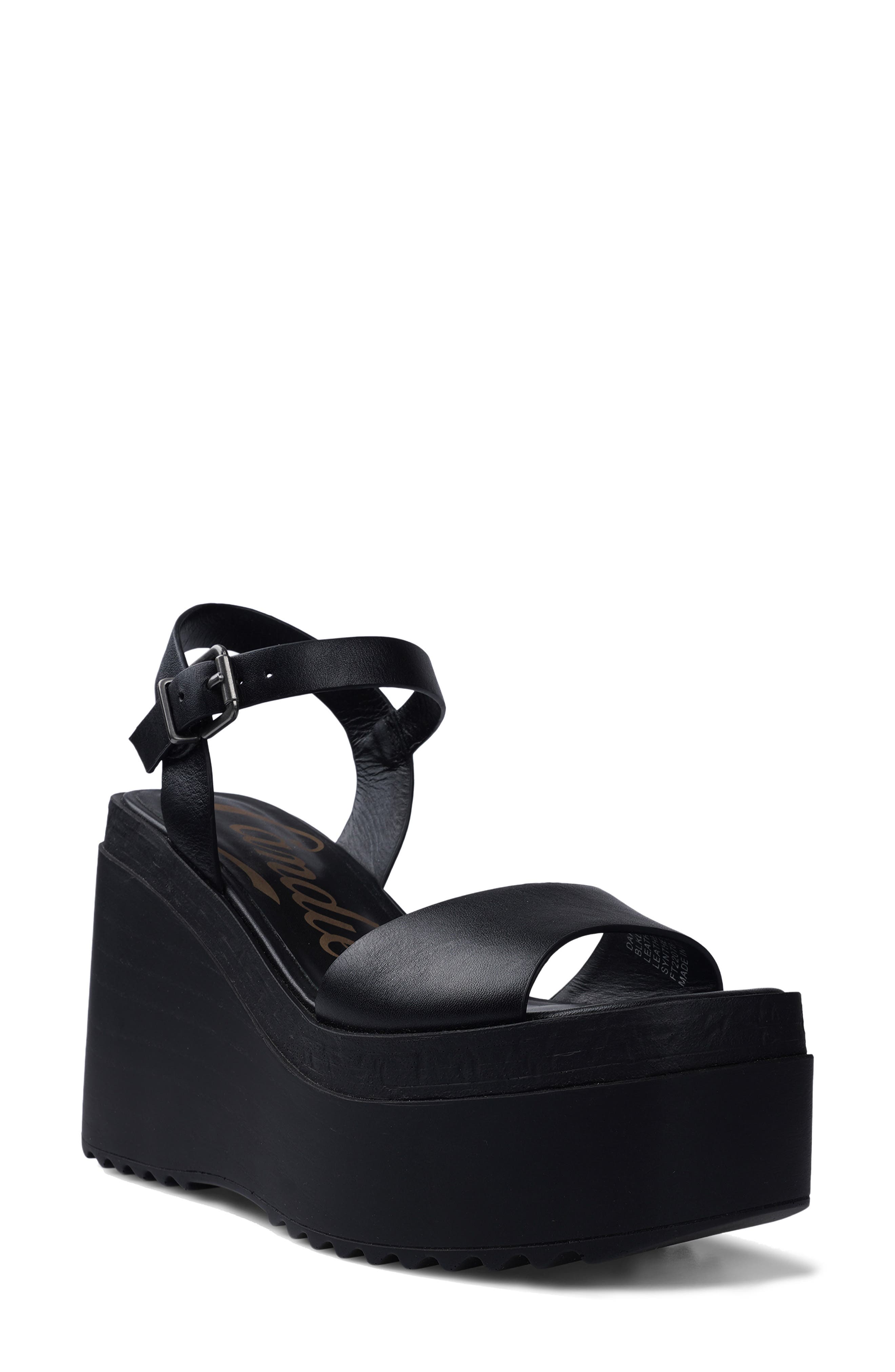 Candie's Daryna Platform Wedge Sandal, Main, color, Black