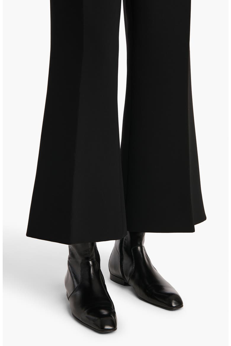 Walter Double Face Crepe Kick Flare Crop Pants, Alternate, color, BLACK
