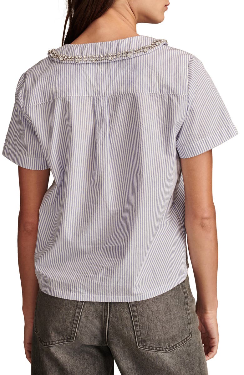 Lucky Brand Embellished Stripe Shirt, Alternate, color, Blue Stripe