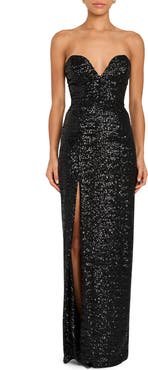 Amanda Uprichard Cherri Strapless Sequin Gown