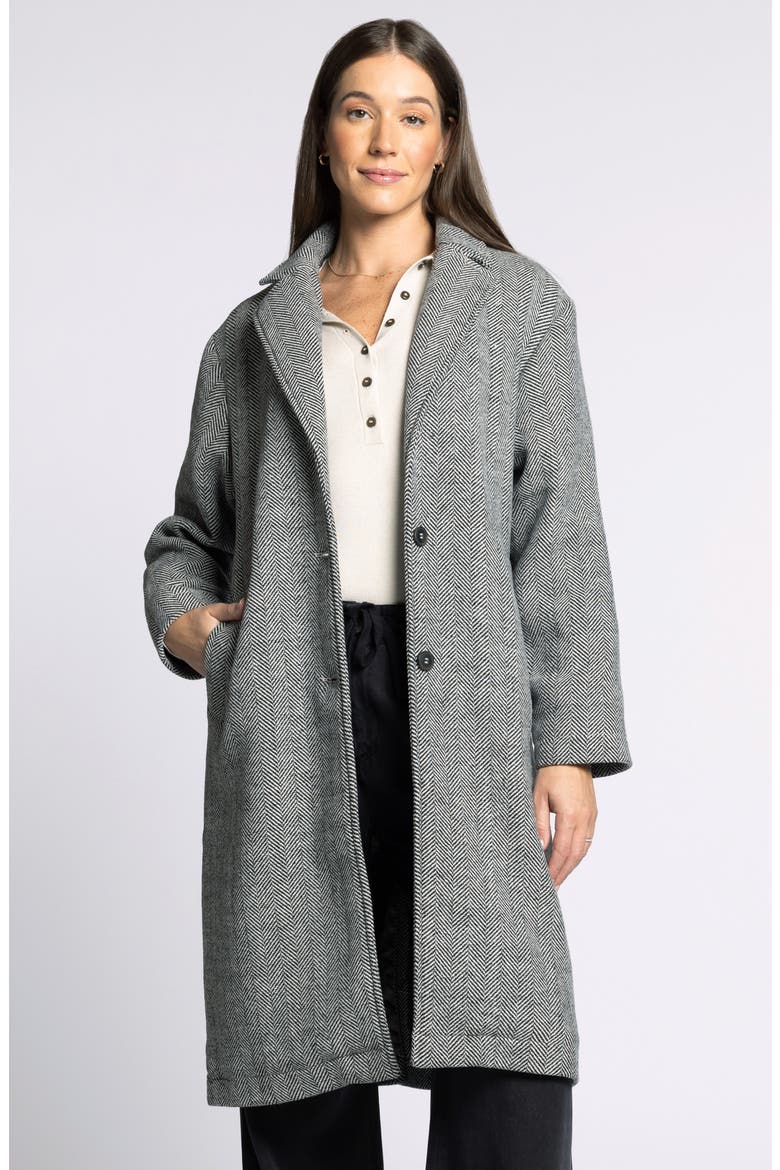Catalina Herringbone Coat, Alternate, color, CHARCOAL MELANGE