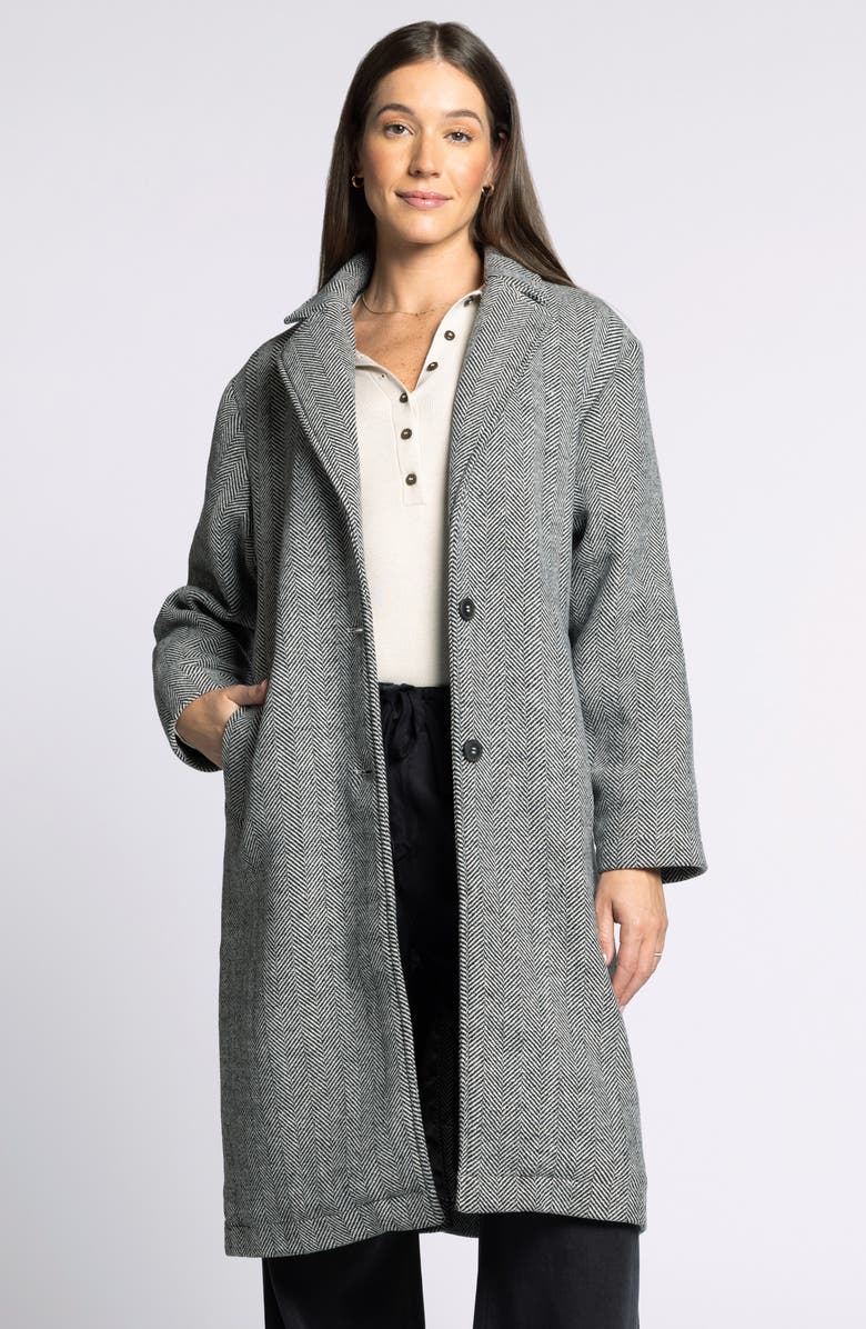Thread & Supply Catalina Herringbone Coat, Alternate, color, Charcoal Melange