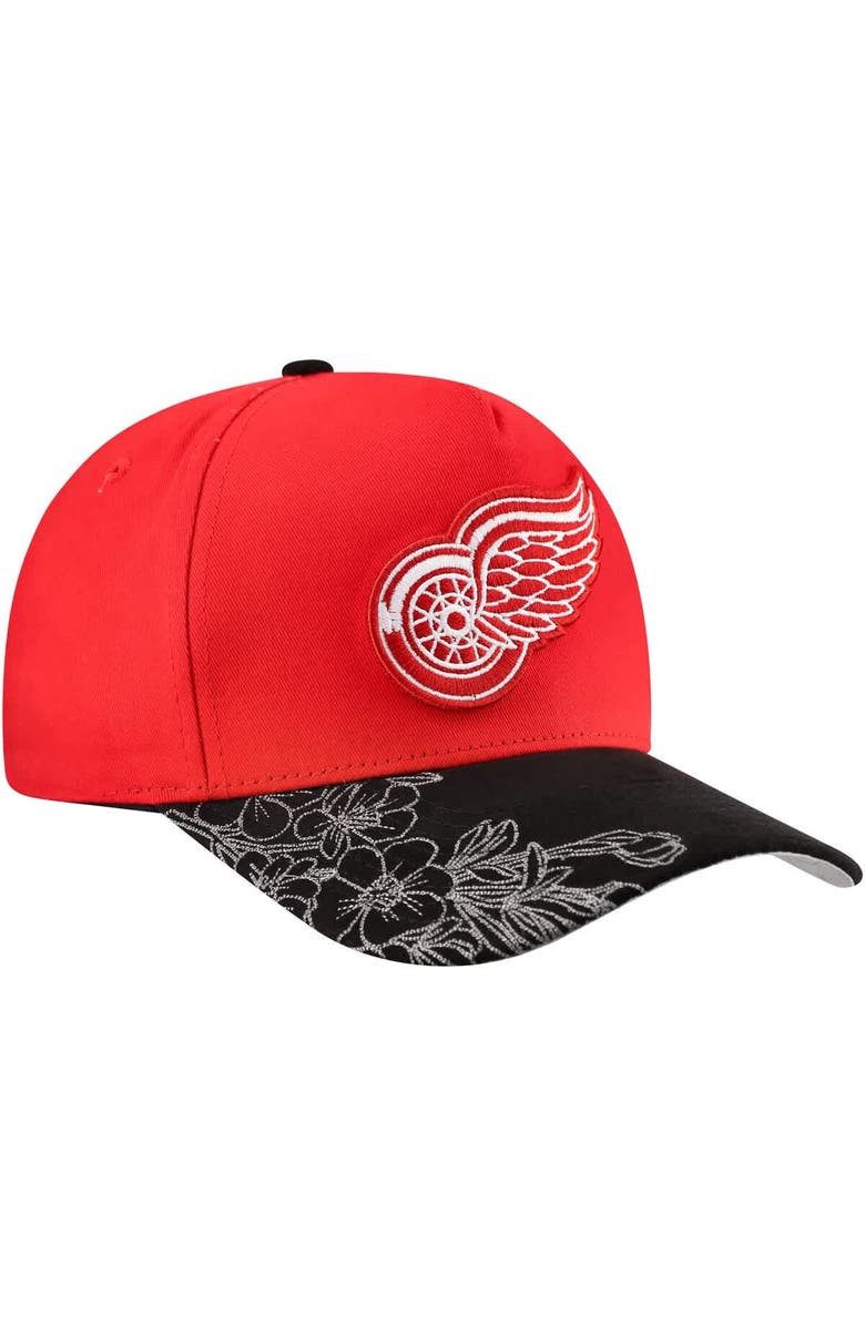Mitchell & Ness Red/Black Detroit Red Wings May Flowers Pro Crown Adjustable Hat, Main, color, Red