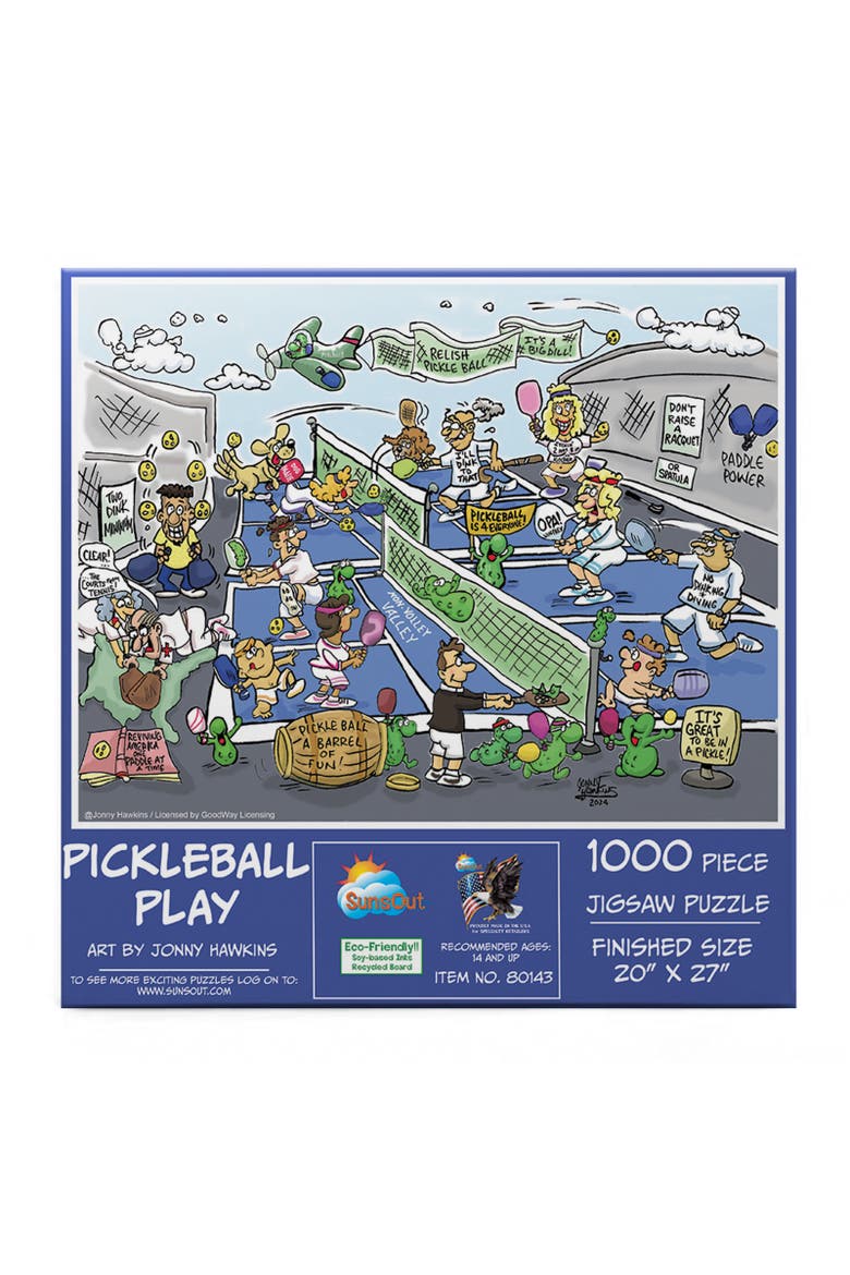 Pickleball Play 1000 piece Jigsaw Puzzle for Adults, Alternate, color, Multicolor