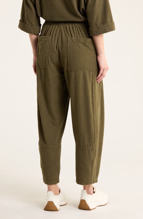 Max Studio Barrel Leg Corduroy Pants In Green