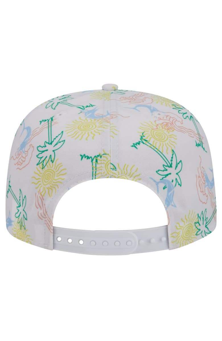 New Era Men's New Era White Miami Marlins Islander Golfer Snapback Hat, Alternate, color, 