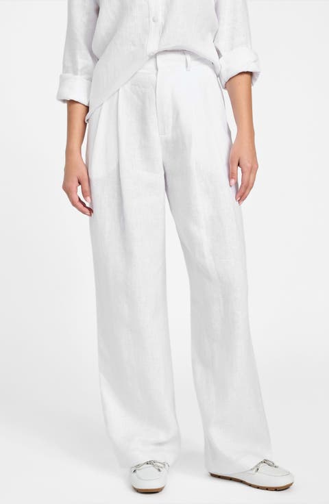 Jenny High Waist Wide Leg Linen Pants