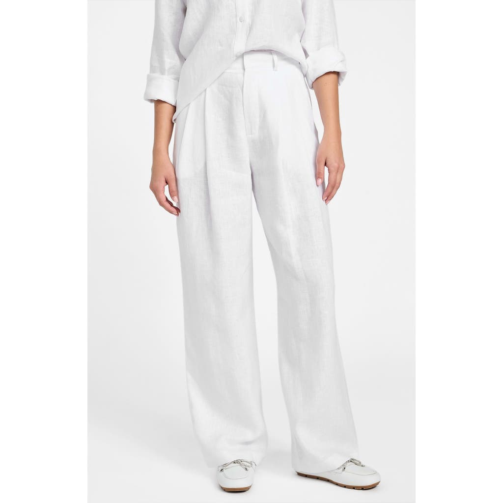 GUESS GUESS JENNY HIGH WAIST WIDE LEG LINEN PANTS