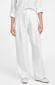 GUESS Jenny High Waist Wide Leg Linen Pants