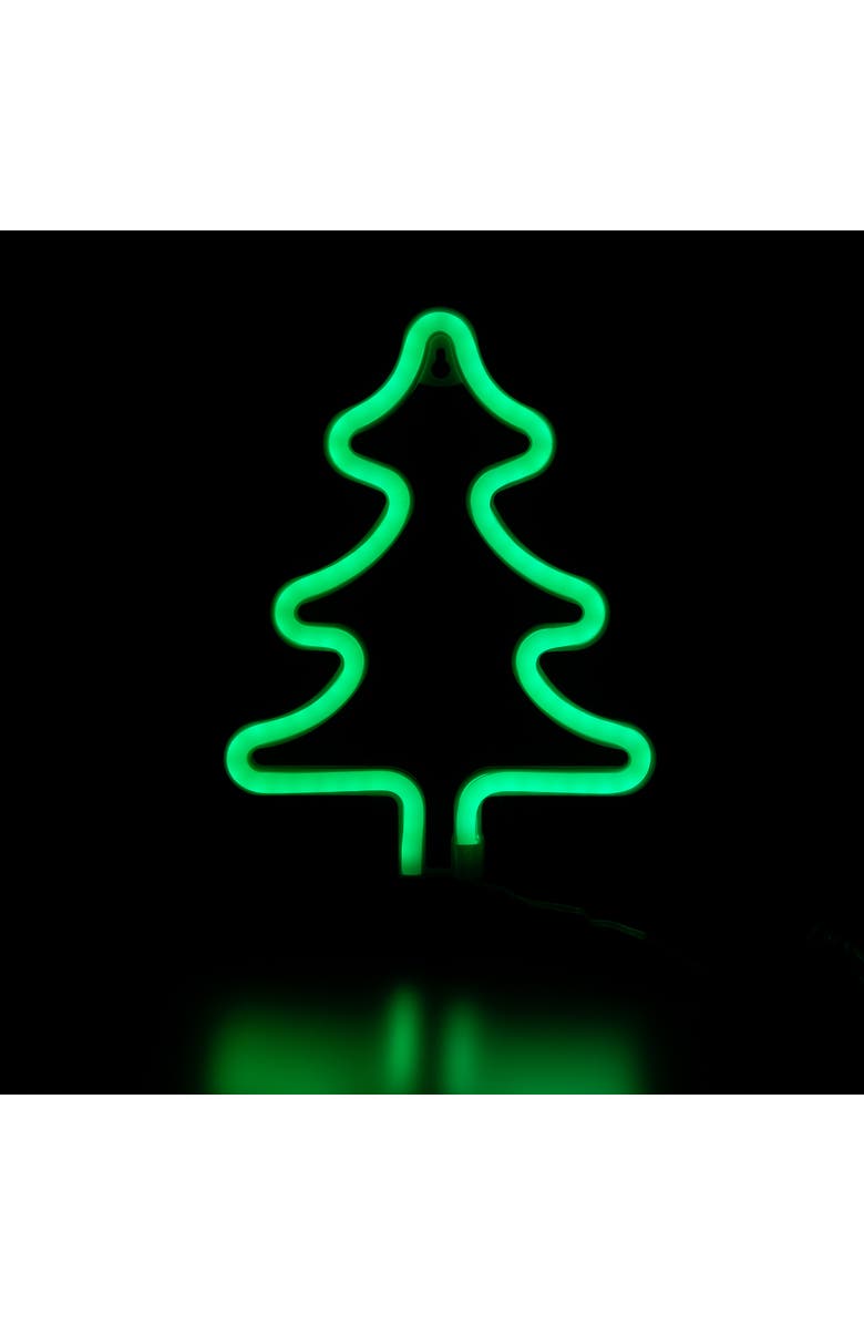 Northlight LED Christmas Tree Neon Lighted Decoration - 9.5" - Green, Alternate, color, Green