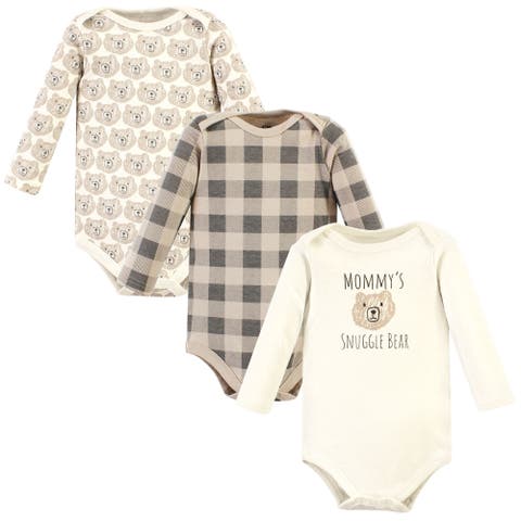 Essential Long-Sleeve Cotton Bodysuit Triple Set