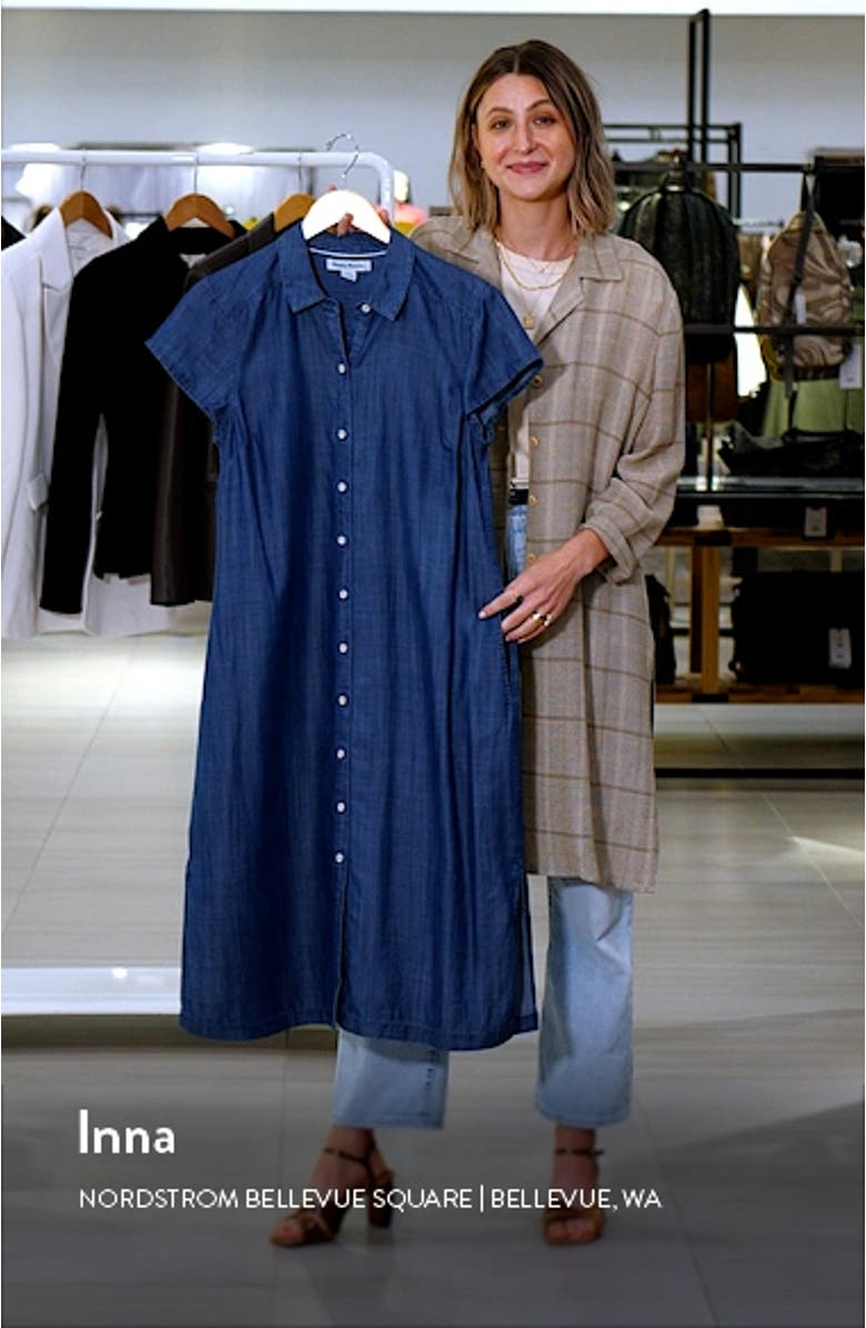 Mission Beach Indigo Midi Shirtdress, sales video thumbnail
