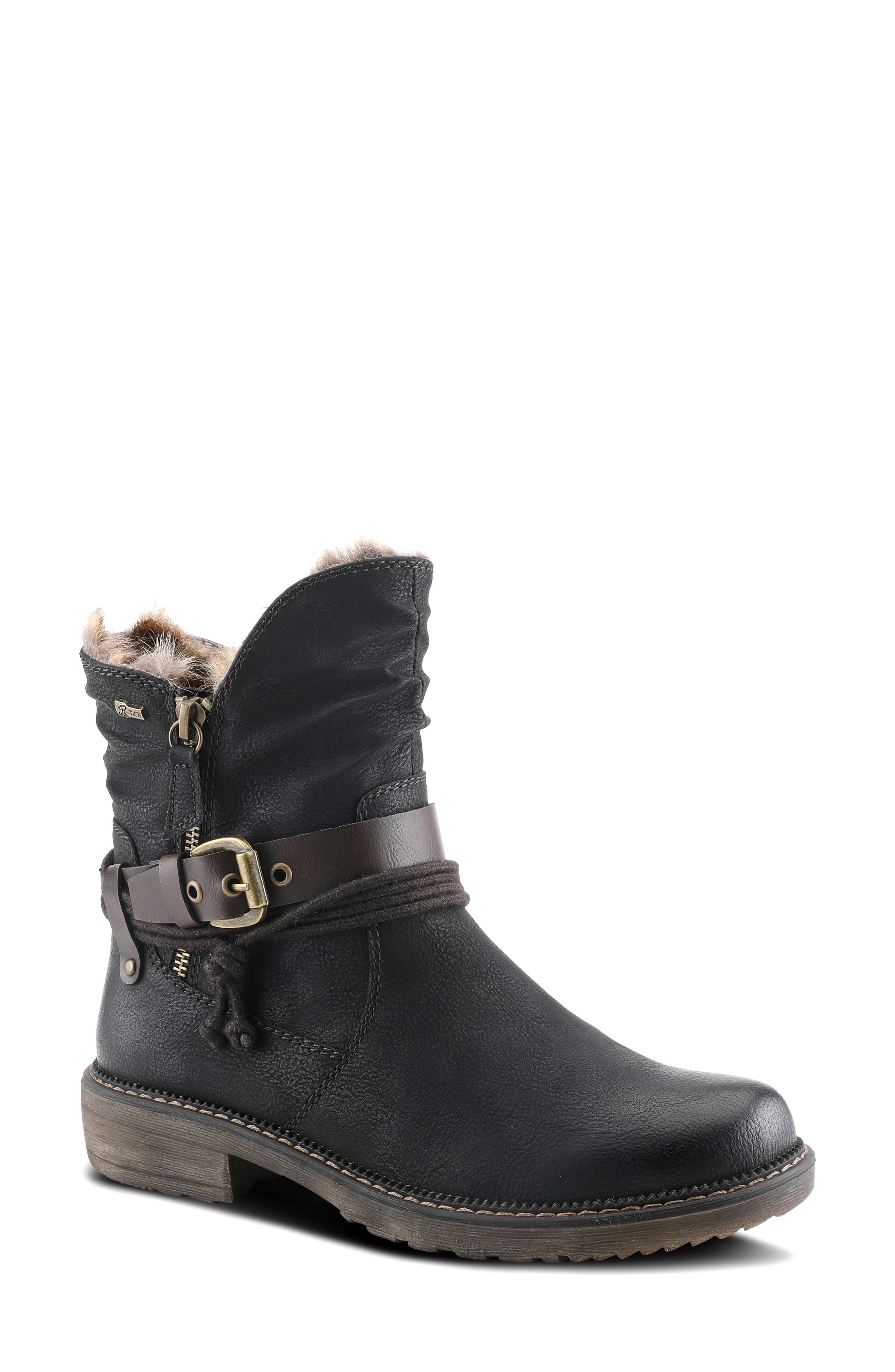 Spring Step Valda Faux Fur Lined Buckle Boot, Main, color, 