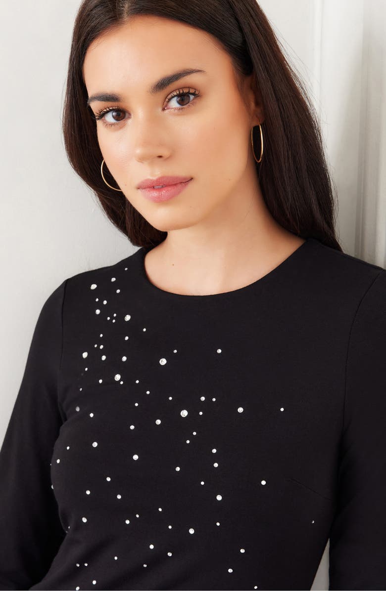 Karen Kane Sequin Long Sleeve Sheath Dress, Alternate, color,