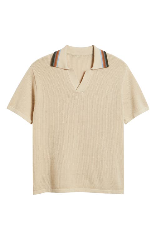 Mavrans Rayas Open Stitch Polo In Gray