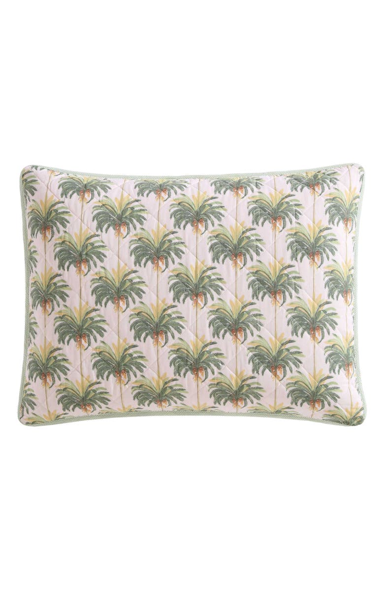 Tommy Bahama Santiago Palm Print Reversible Cotton Quilt Set, Alternate, color, Pink