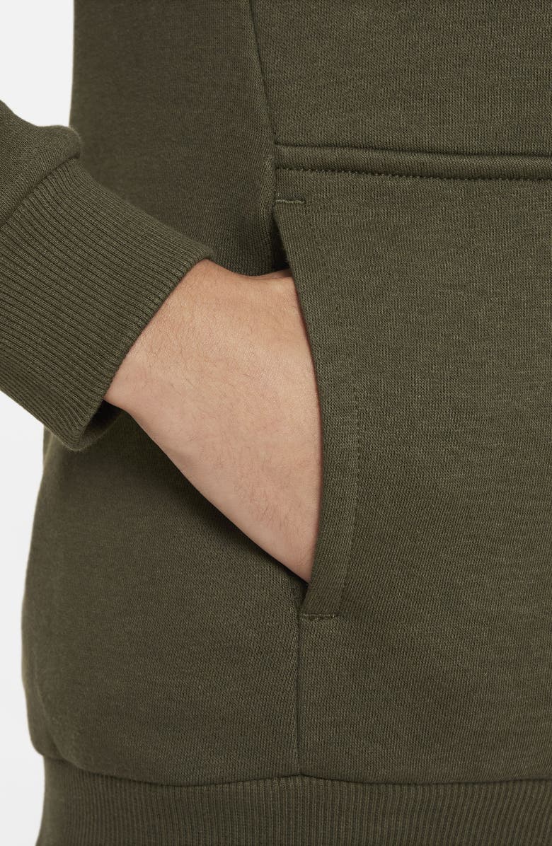 Nike Kids' Sportswear Club Fleece Hoodie, Alternate, color, Cargo Khaki/ Lime Blast