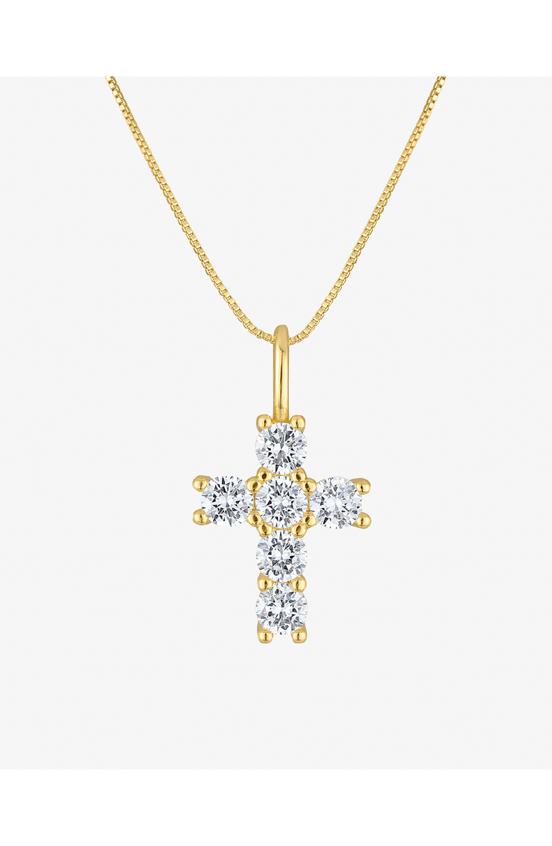 BEN ONI 14k Gold Filled CZ Cross Necklace, Main, color, Gold