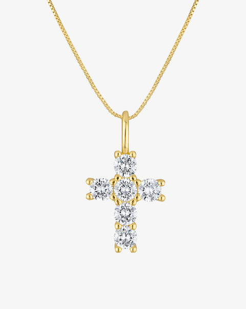 14k Gold Filled CZ Cross Necklace