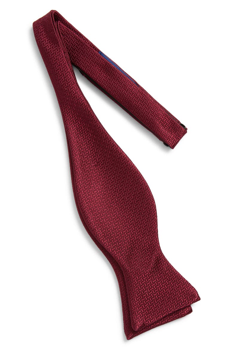 Silk Bow Tie, Alternate, color, MERLOT