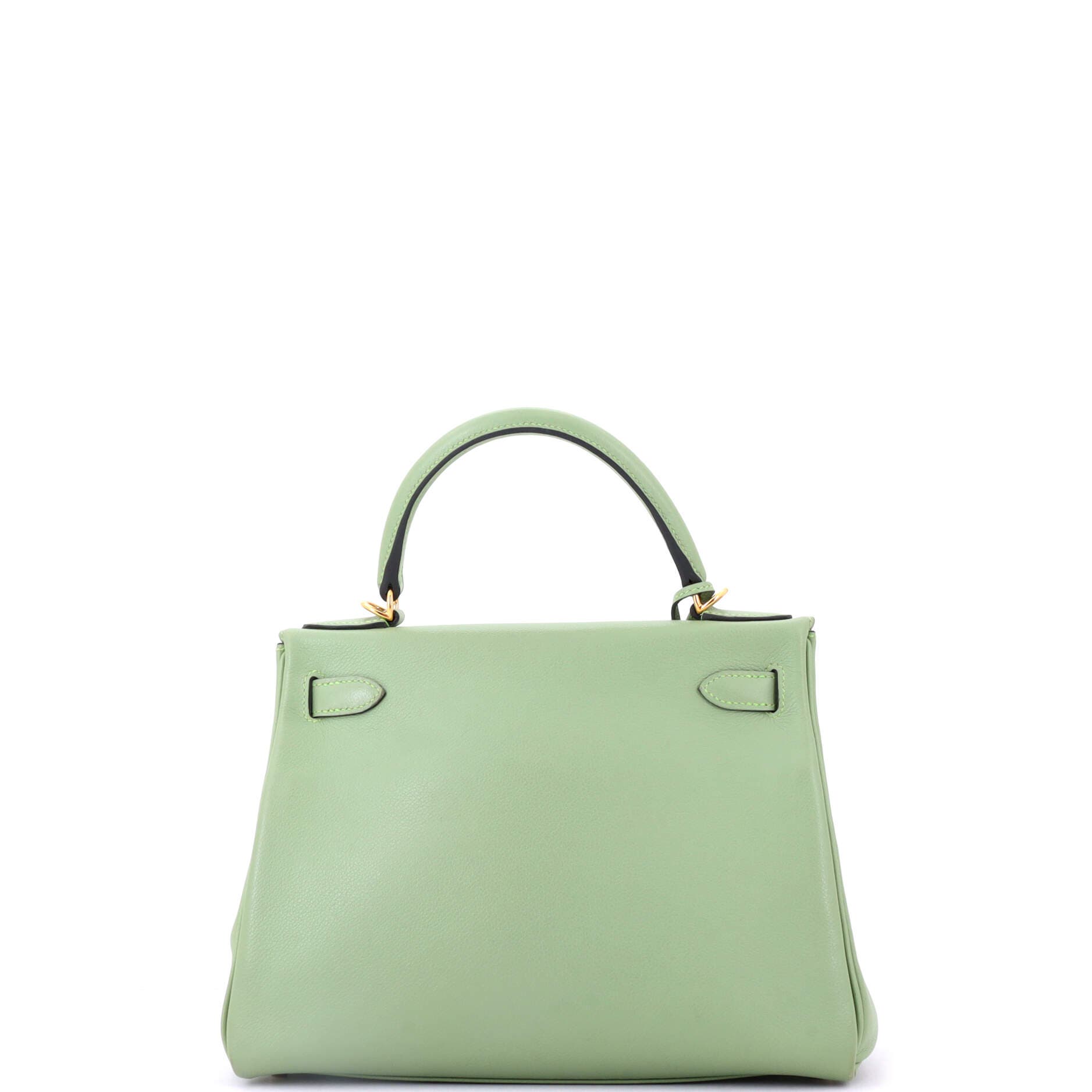 Pre-Owned Hermes Kelly Handbag Green Evercolor with Gold Hardware 28, Alternate, color, Vert Criquet