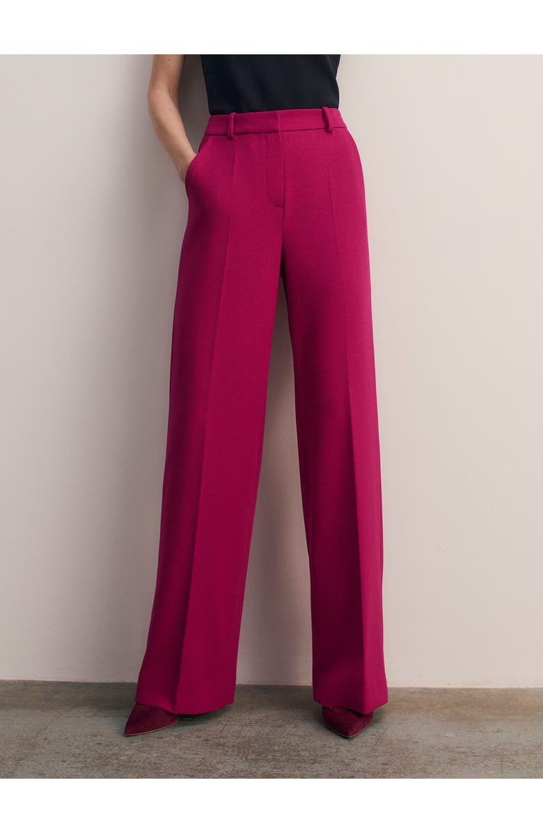 The Fold Adelaide Crepe Trousers, Main, color, Pink