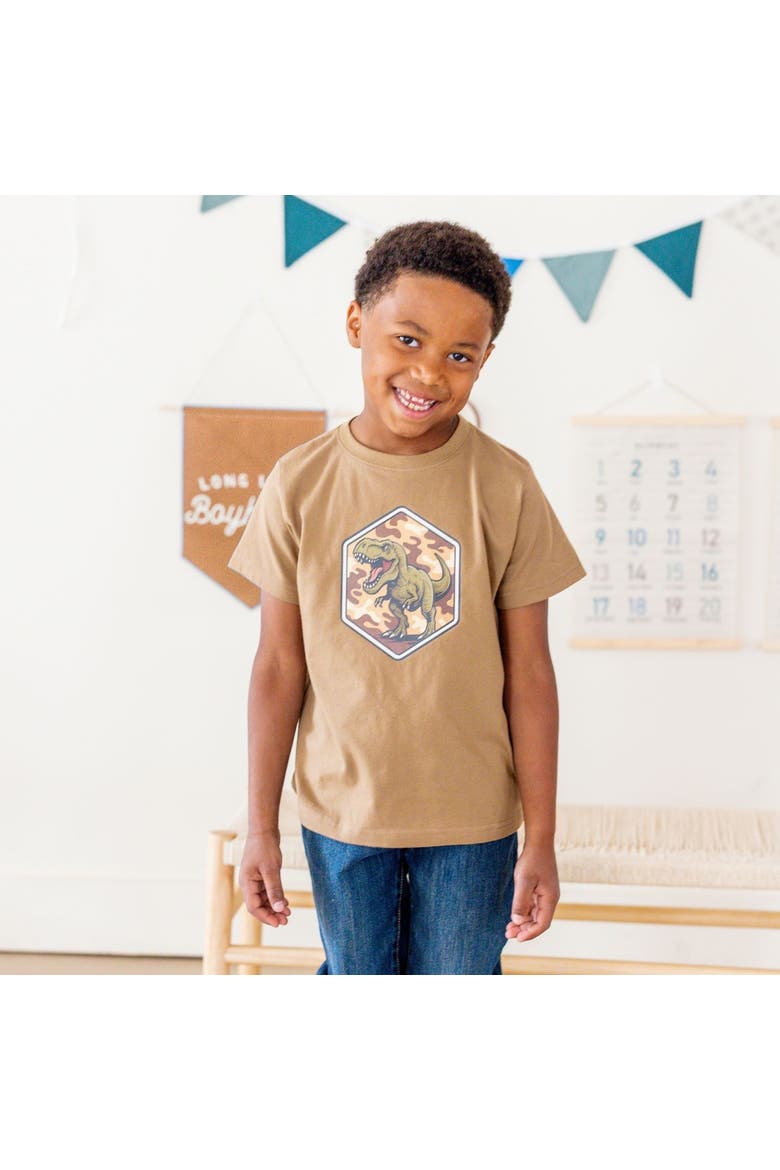 Camo Rawr Short Sleeve T-Shirt, Alternate, color, Mocha