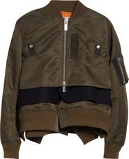 Sacai Nylon Twill & Wool Melton Blouson Jacket