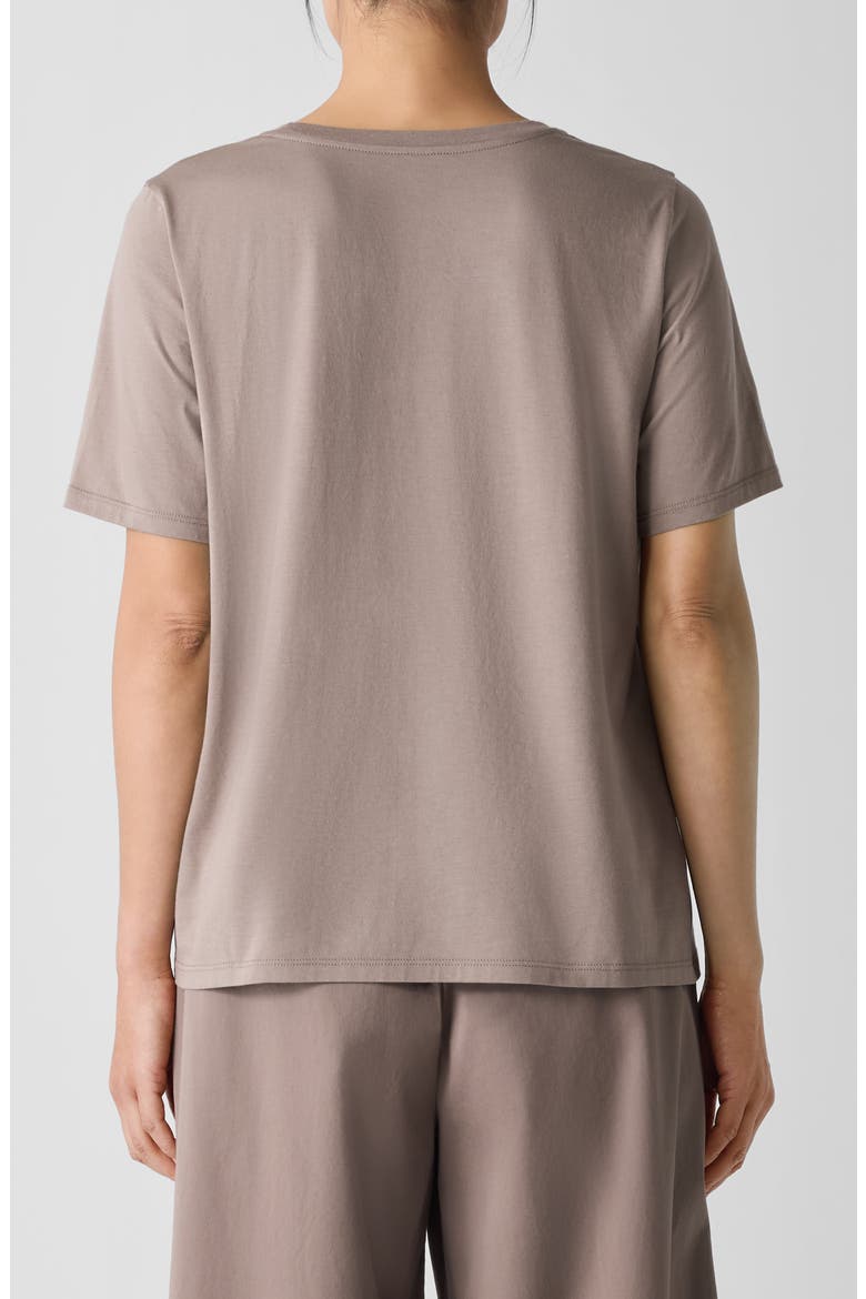 Crewneck Organic Cotton T-Shirt, Alternate, color, COCOA