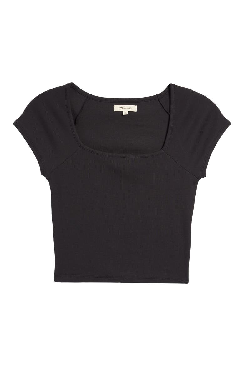 Brightside Square Neck T-Shirt, Alternate, color, TRUE BLACK