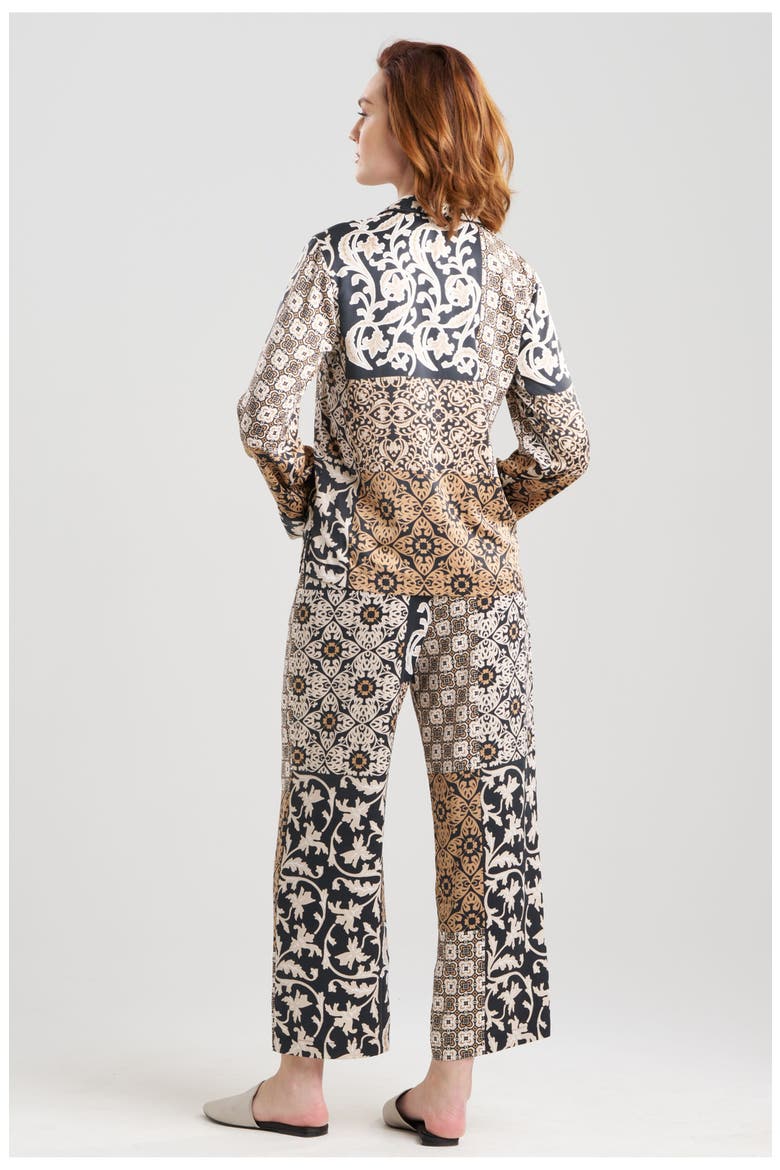 Tapestry Notch PJ Set, Alternate, color, NATURAL/BLACK