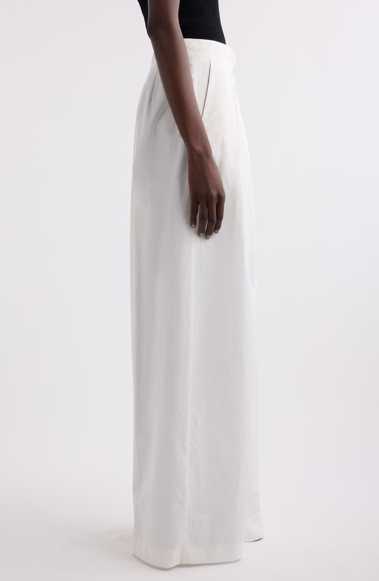 Dries Van Noten Pamplona Pleated Wide Leg Trousers, Alternate, color, White