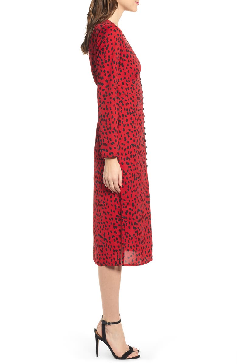 Leith Animal Print Midi Dress, Alternate, color, 