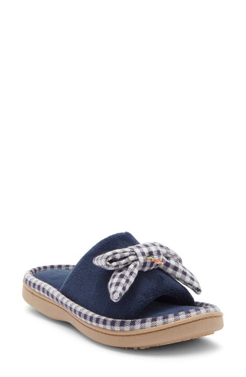 Microterry Bow Slide Slipper