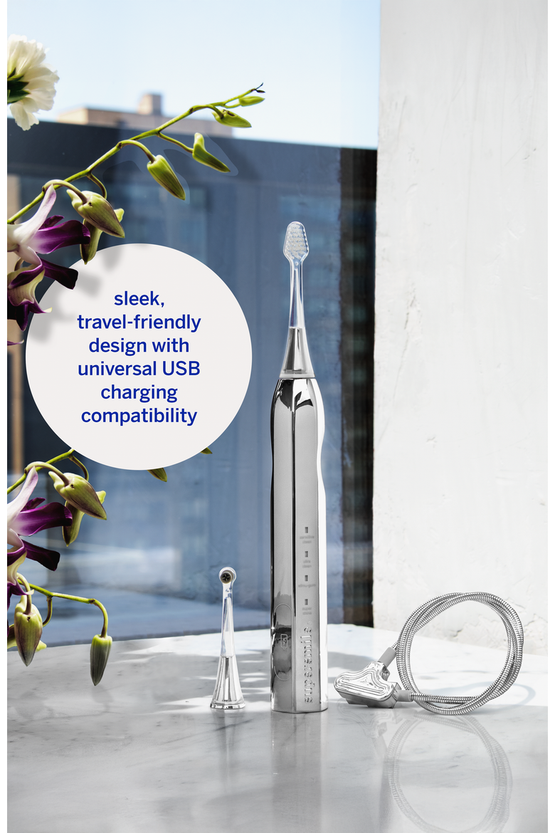 Zina45 Sonic Pulse Toothbrush, Alternate, color, Chromse Silver