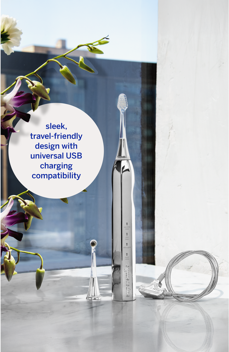 Supersmile Zina45 Sonic Pulse Toothbrush, Alternate, color, Chromse Silver