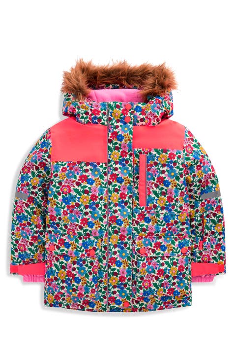 Kids' All-Weather Waterproof Faux Fur Trim Coat
