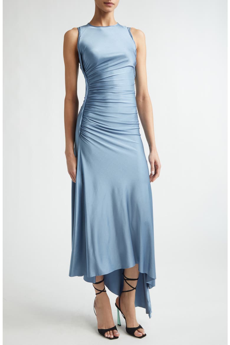 Twist Sleeveless Asymmetric Jersey Dress, Alternate, color, STONE