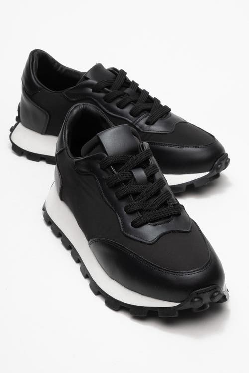 Forever & Always Shoes Amanda Leather Sneakers In Black