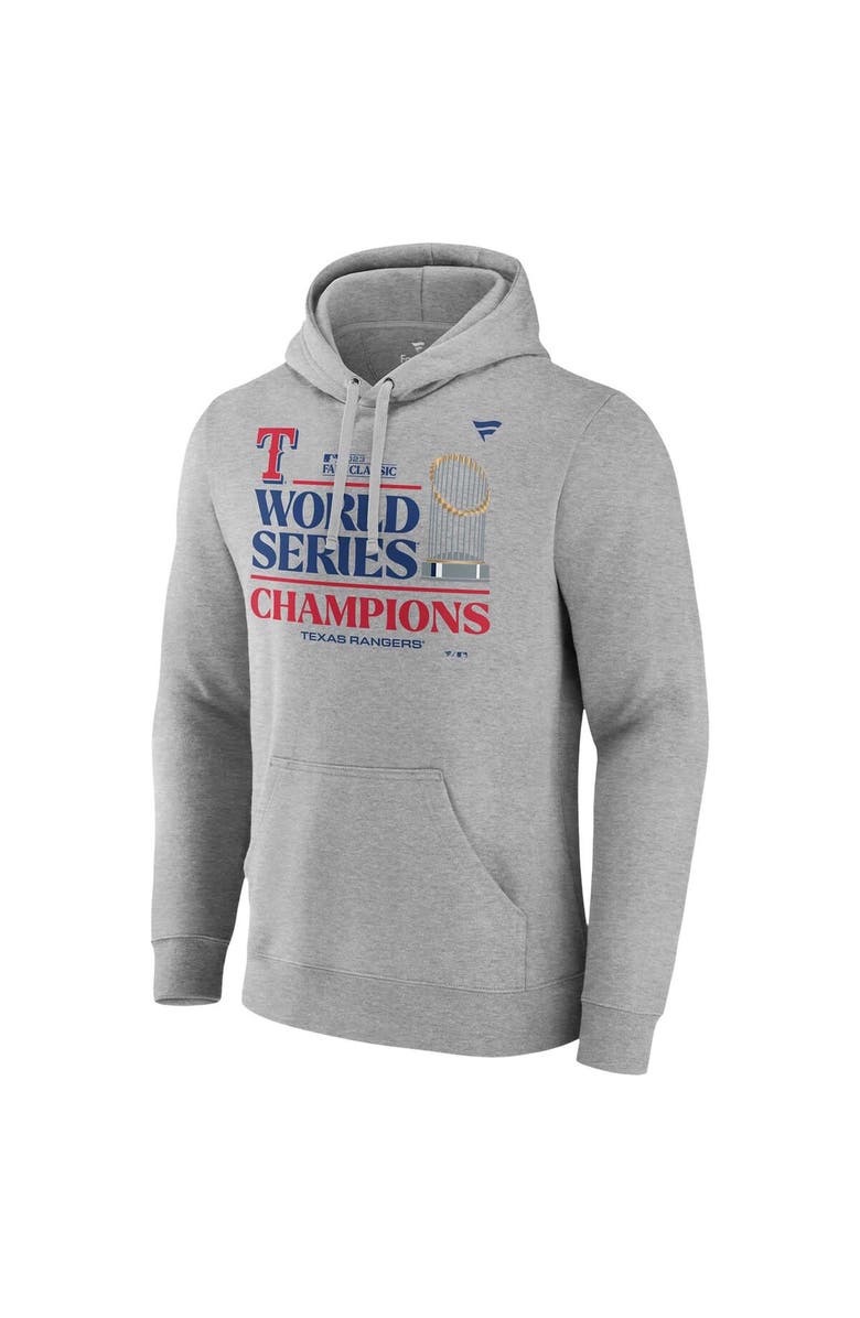 PROFILE Men's Fanatics Branded  Heather Gray Texas Rangers 2023 World Series Champions Locker Room Big & Tall Pullover Hoodie, Alternate, color, 