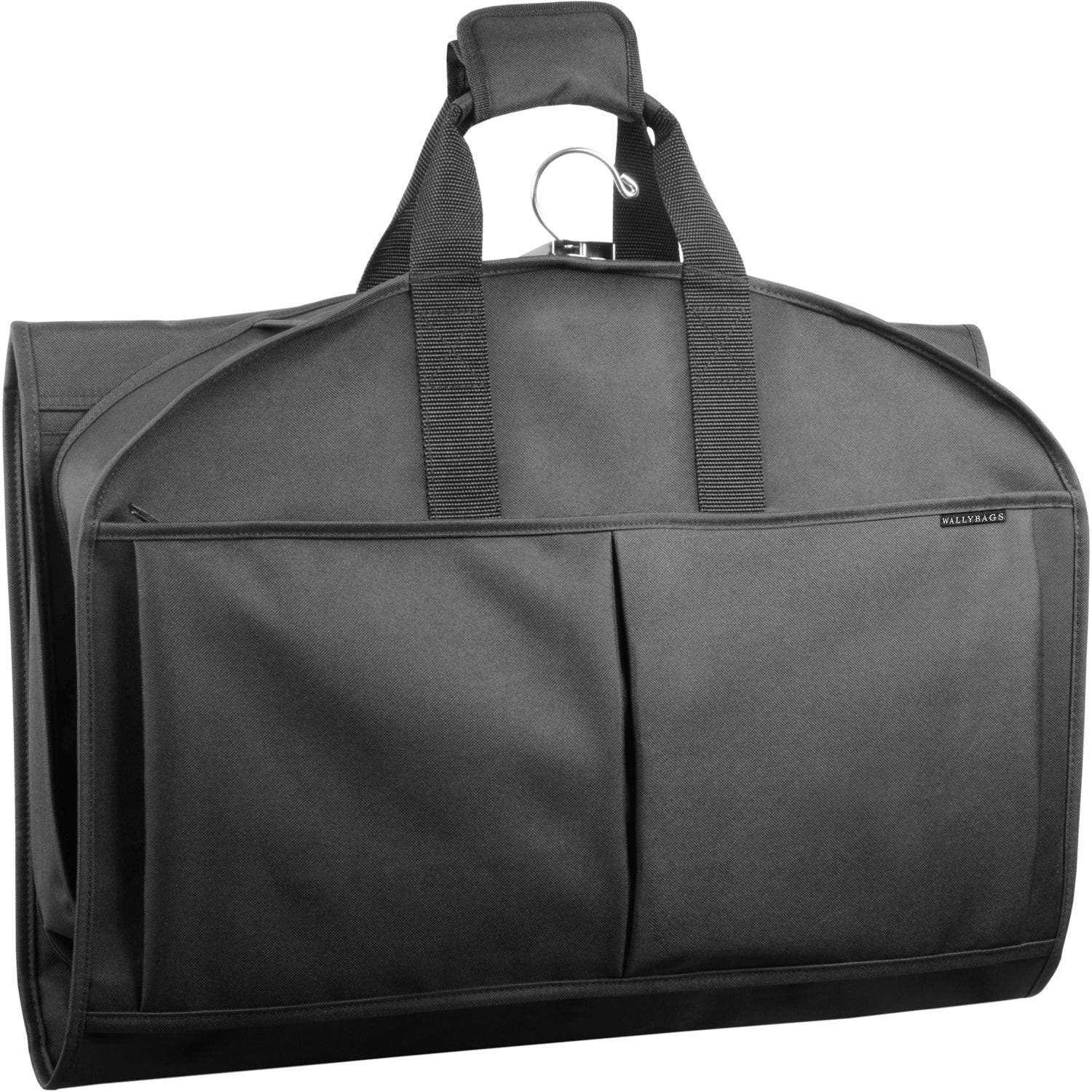 Wallybags 48" Deluxe Tri-Fold Travel Garment Bag with three pockets, Main, color, Black
