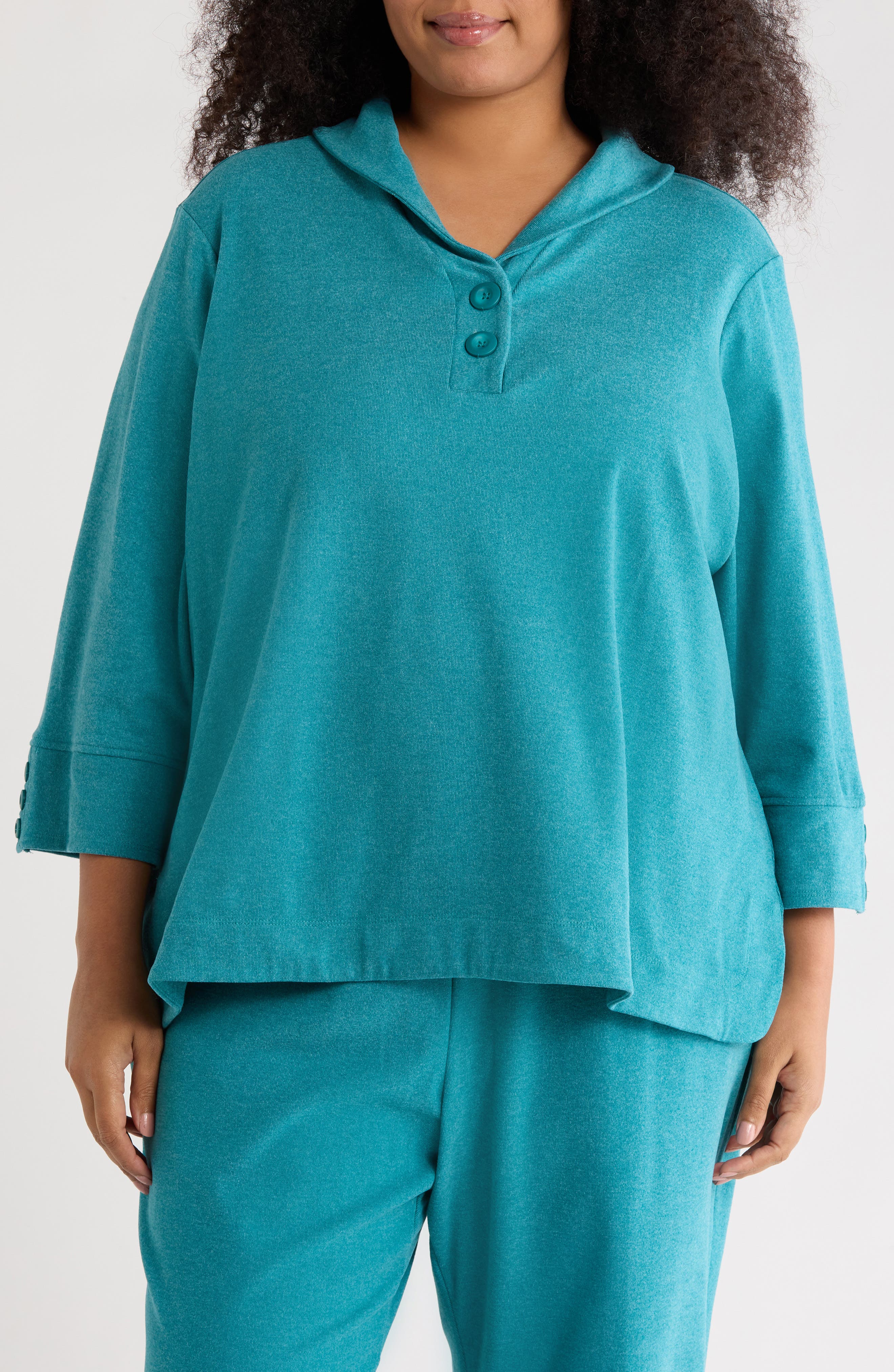 RUBY RD Shawl Collar Soft Ribbed Pullover